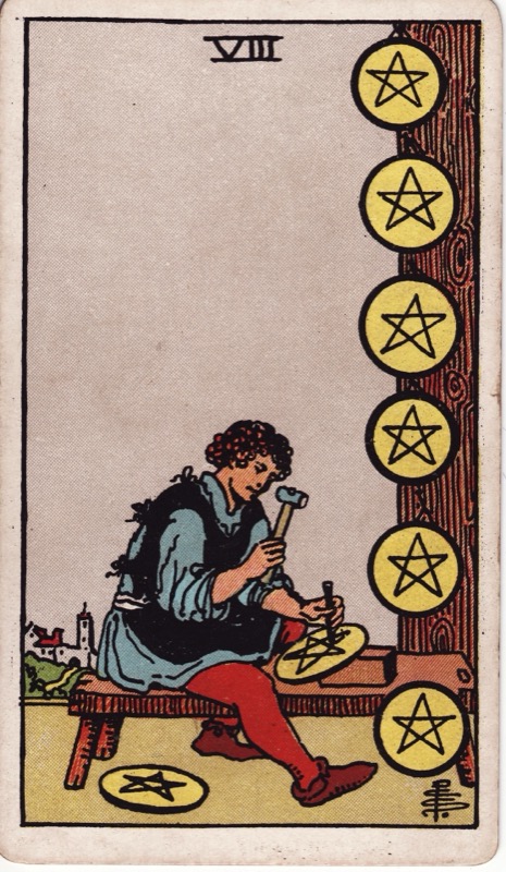 Eight of Pentacles tarot card meaning