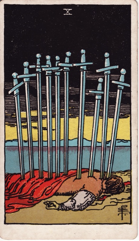 Ten of Swords tarot card meaning
